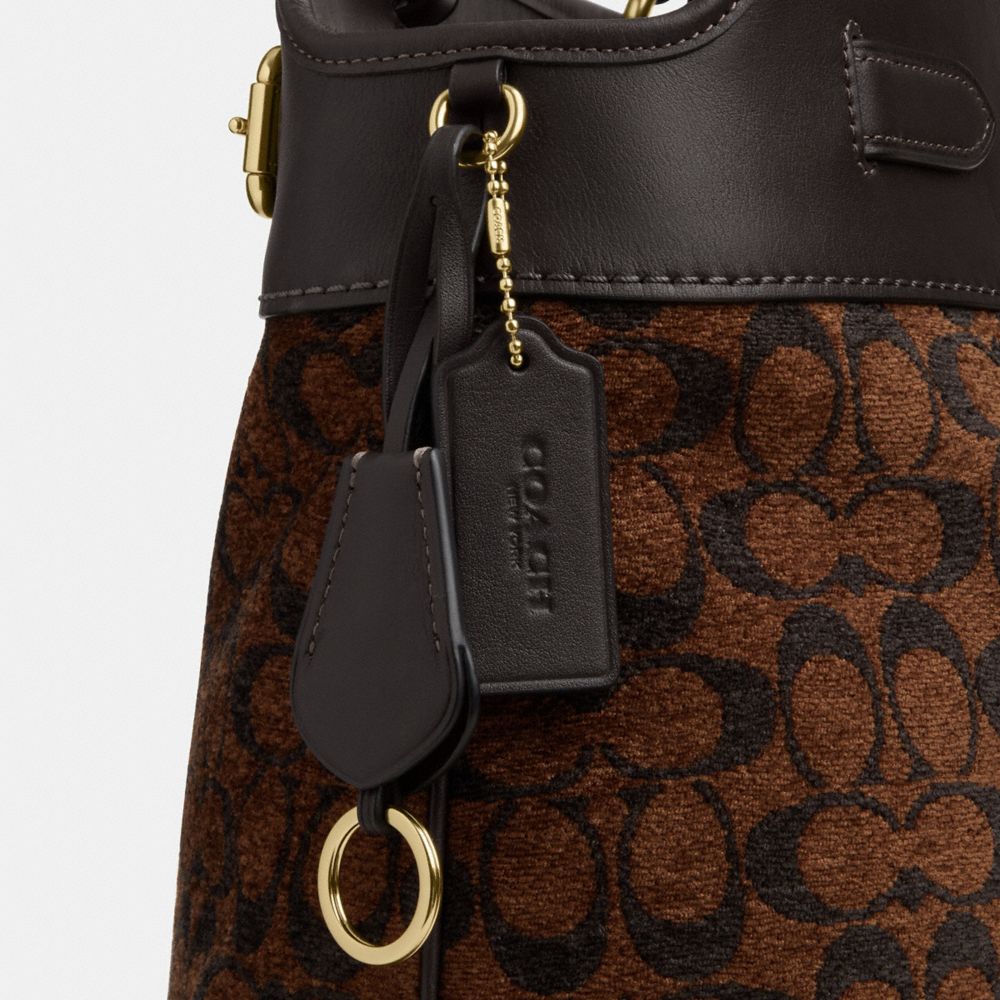 Coach Easton Tote Bag In Signature Chenille Gold Truffle