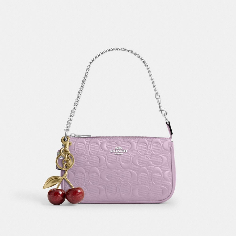 Coach Nolita 19 In Signature Leather With Heart Charm Silver