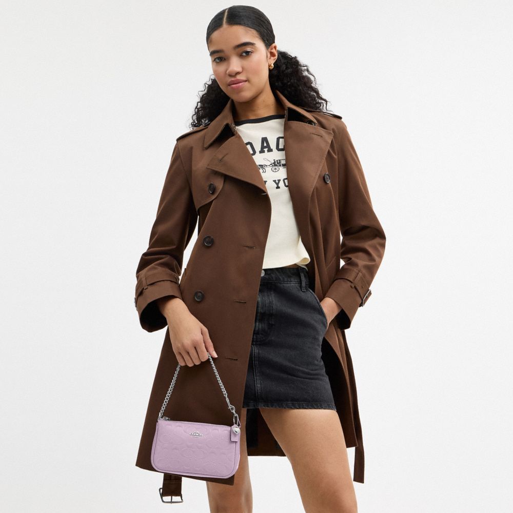 Coach Nolita 19 In Signature Leather With Heart Charm Silver