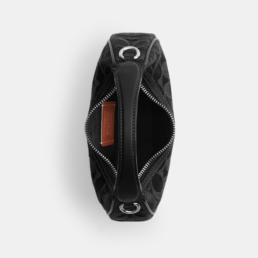 Coach Carmen Mini Crossbody Bag In Signature Denim Silver Black