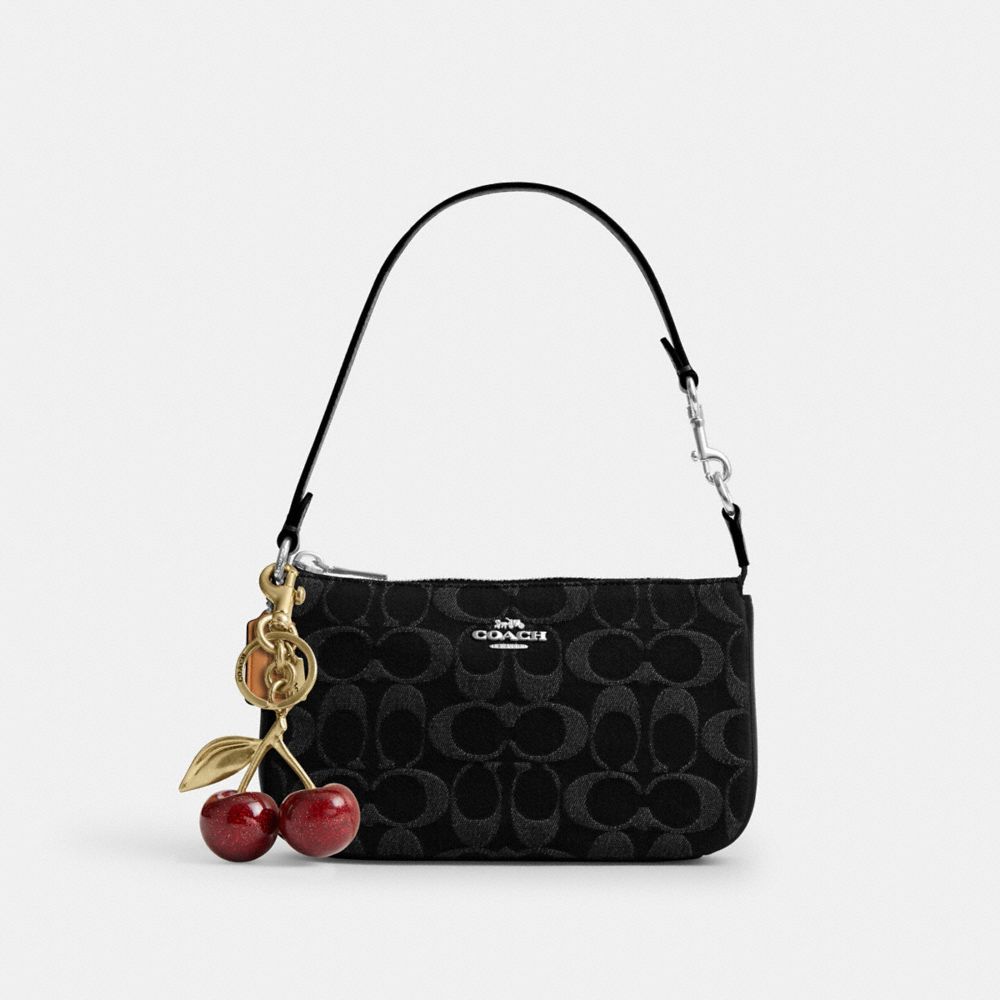 Coach Nolita 19 In Signature Denim Silver Black