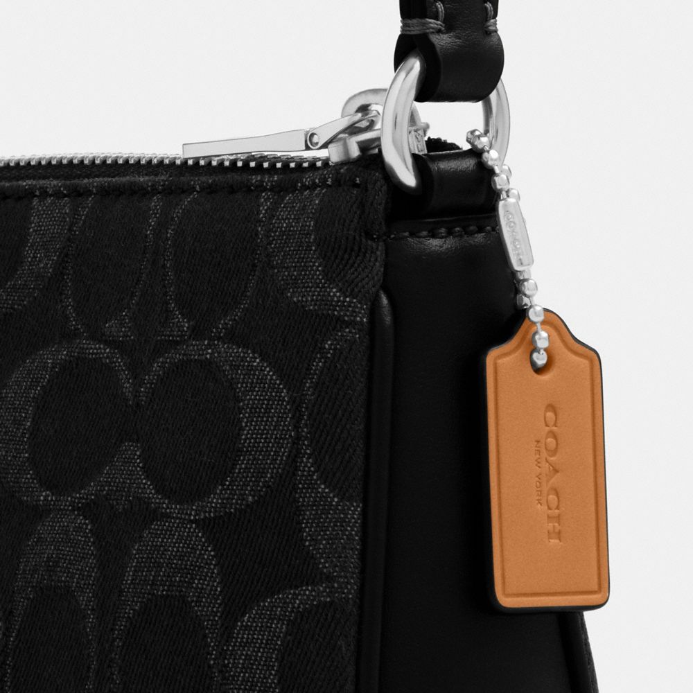 Coach Nolita 19 In Signature Denim Silver Black