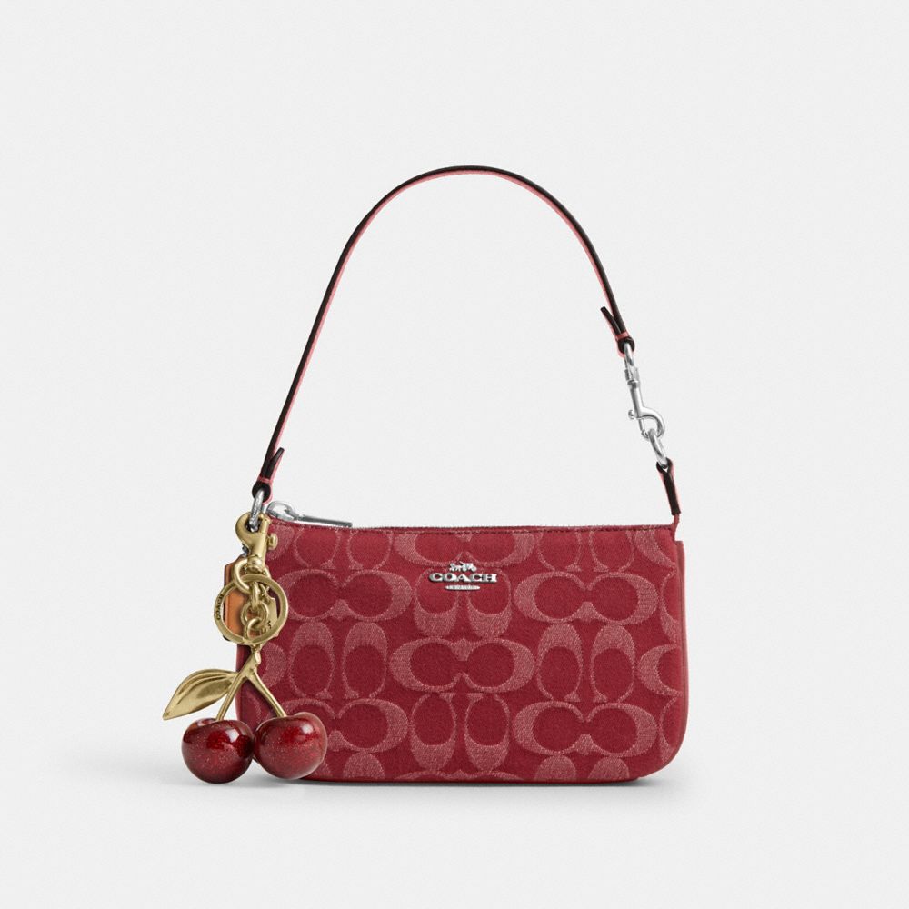 Coach Nolita 19 In Signature Denim Silver True Red