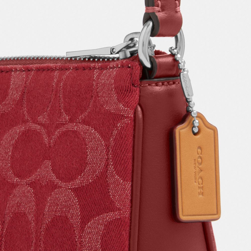 Coach Nolita 19 In Signature Denim Silver True Red