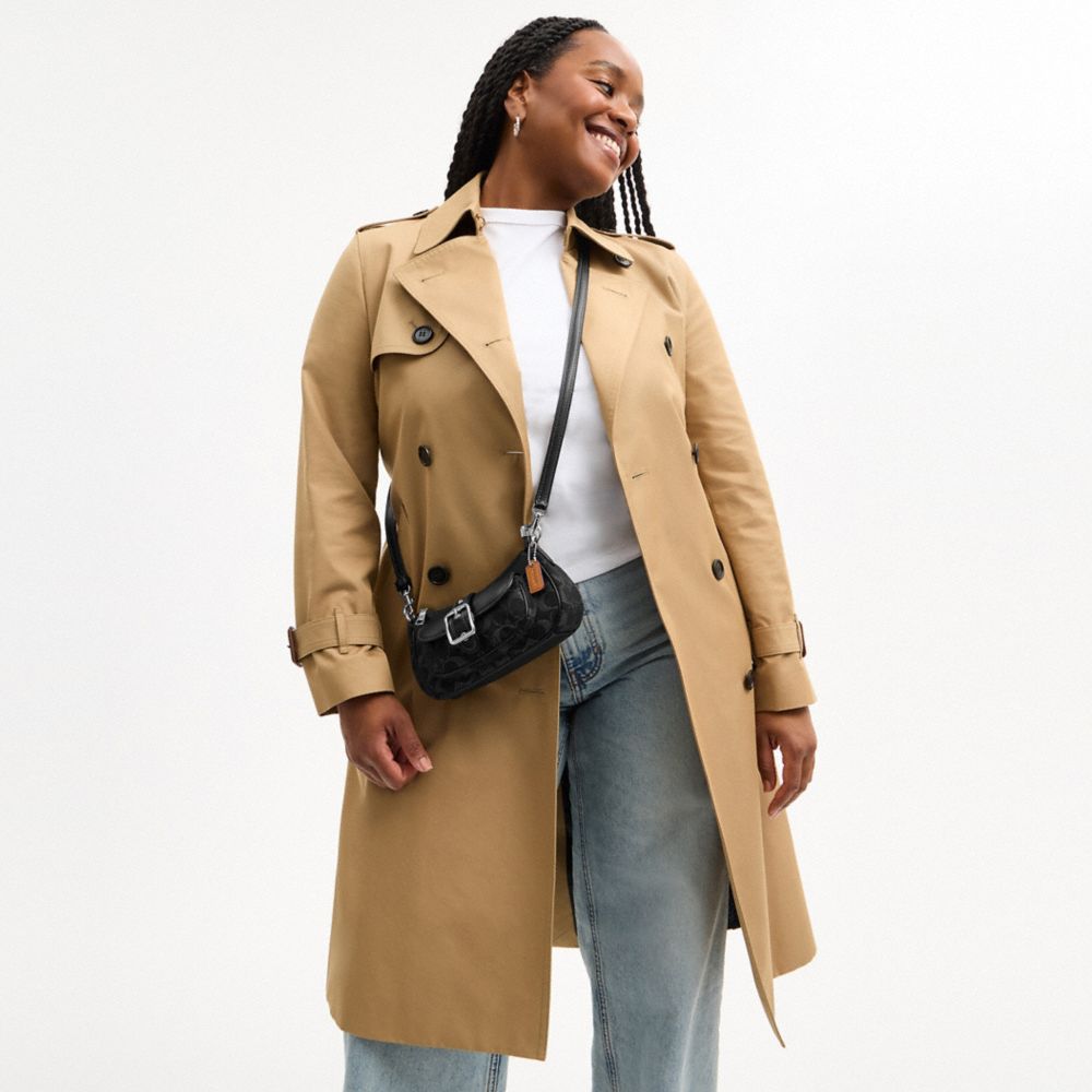 Coach Ashton Mini Shoulder Bag In Signature Denim Silver Black