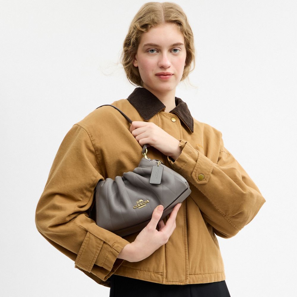 Coach Faye Shoulder Bag With Quilting Gold Slate