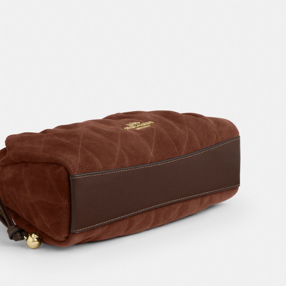 Coach Faye Shoulder Bag With Quilting Gold Vintage Brown Maple