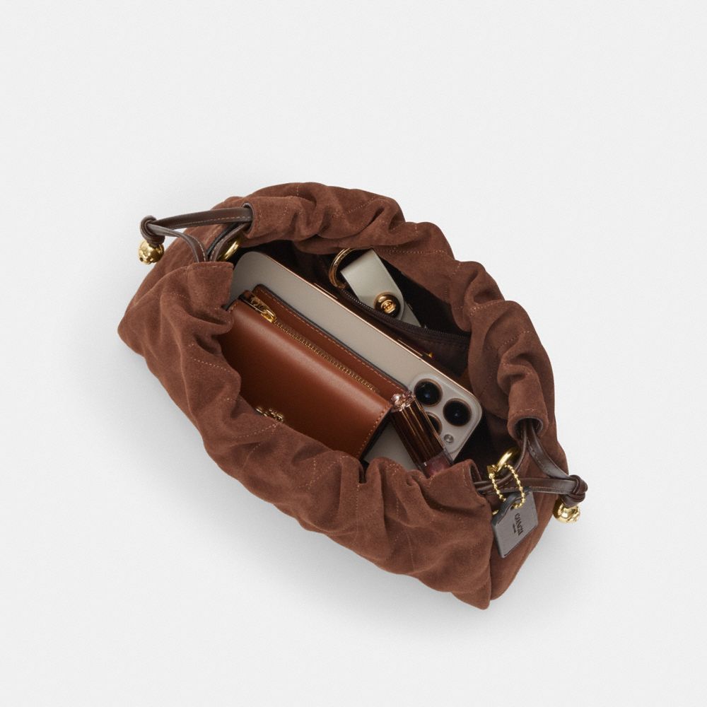 Coach Faye Shoulder Bag With Quilting Gold Vintage Brown Maple