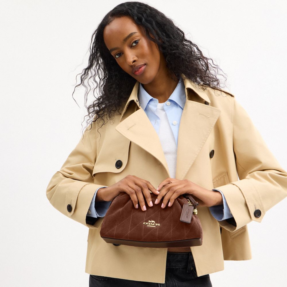 Coach Faye Shoulder Bag With Quilting Gold Vintage Brown Maple