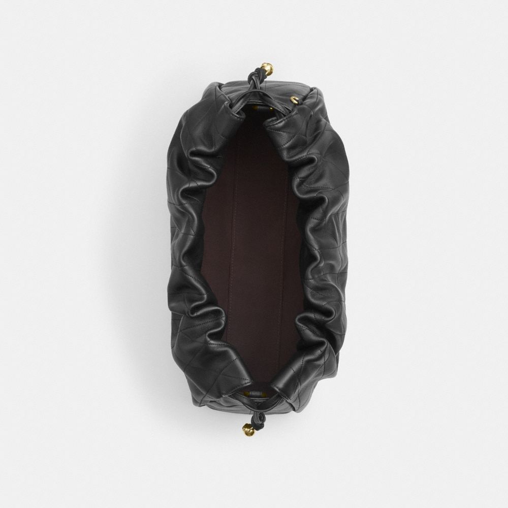 Coach Faye Large Shoulder Bag With Quilting Gold Black