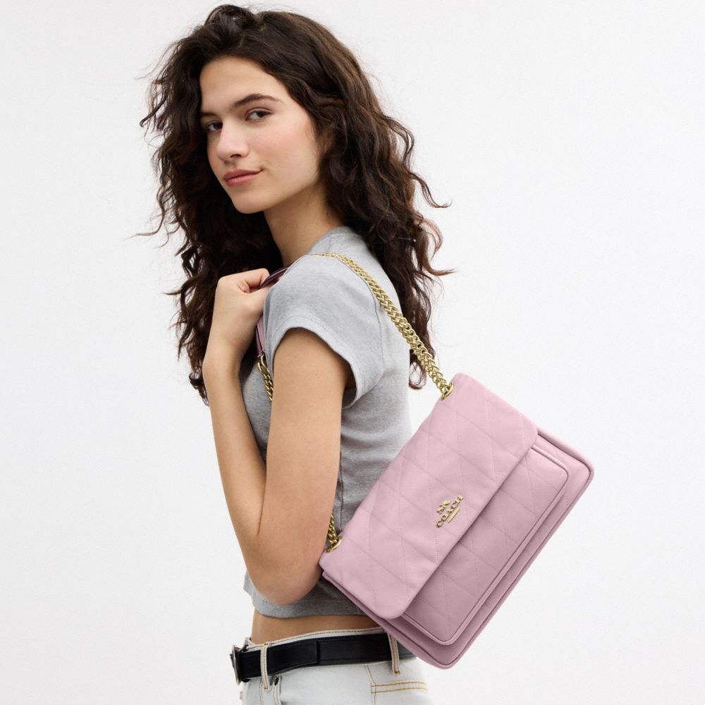 Coach Elodie Crossbody Bag With Quilting Gold Carnation
