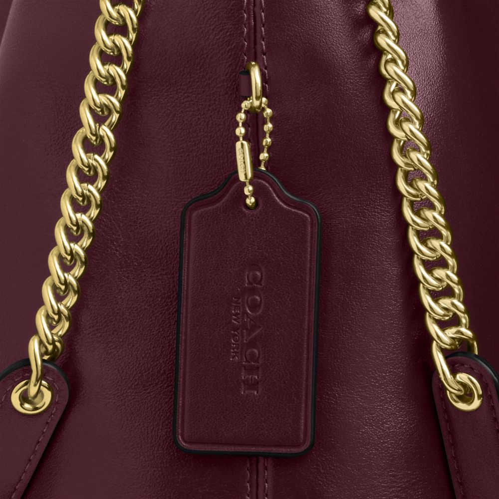 Coach Evelyn Shoulder Bag Gold Dark Wine