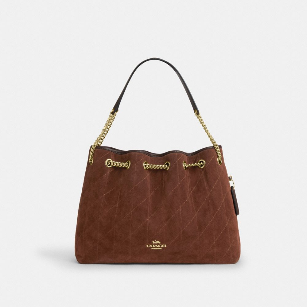 Coach Evelyn Shoulder Bag With Quilting Gold