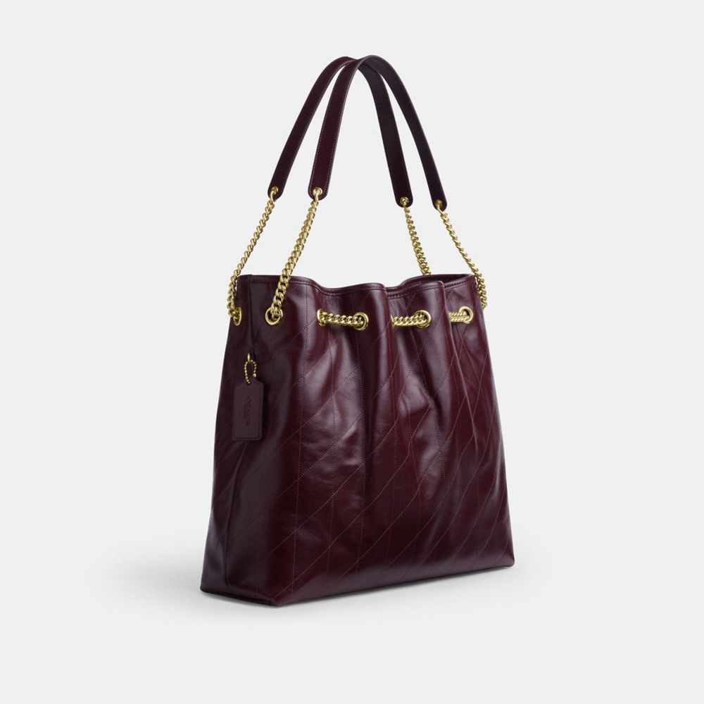 Coach Evelyn Large Shoulder Bag With Quilting Gold