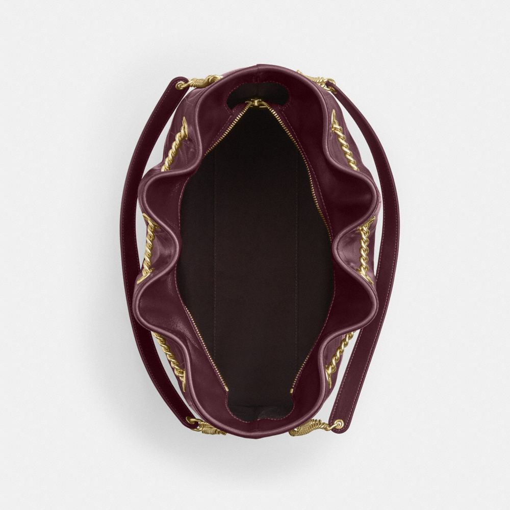 Coach Evelyn Large Shoulder Bag With Quilting Gold