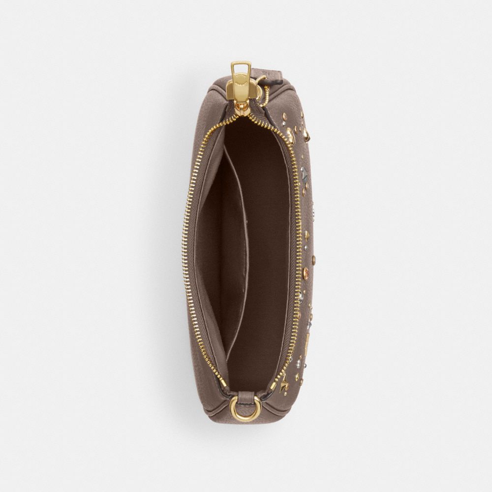 Coach Teri Shoulder Bag With Rivets Gold Dark Stone