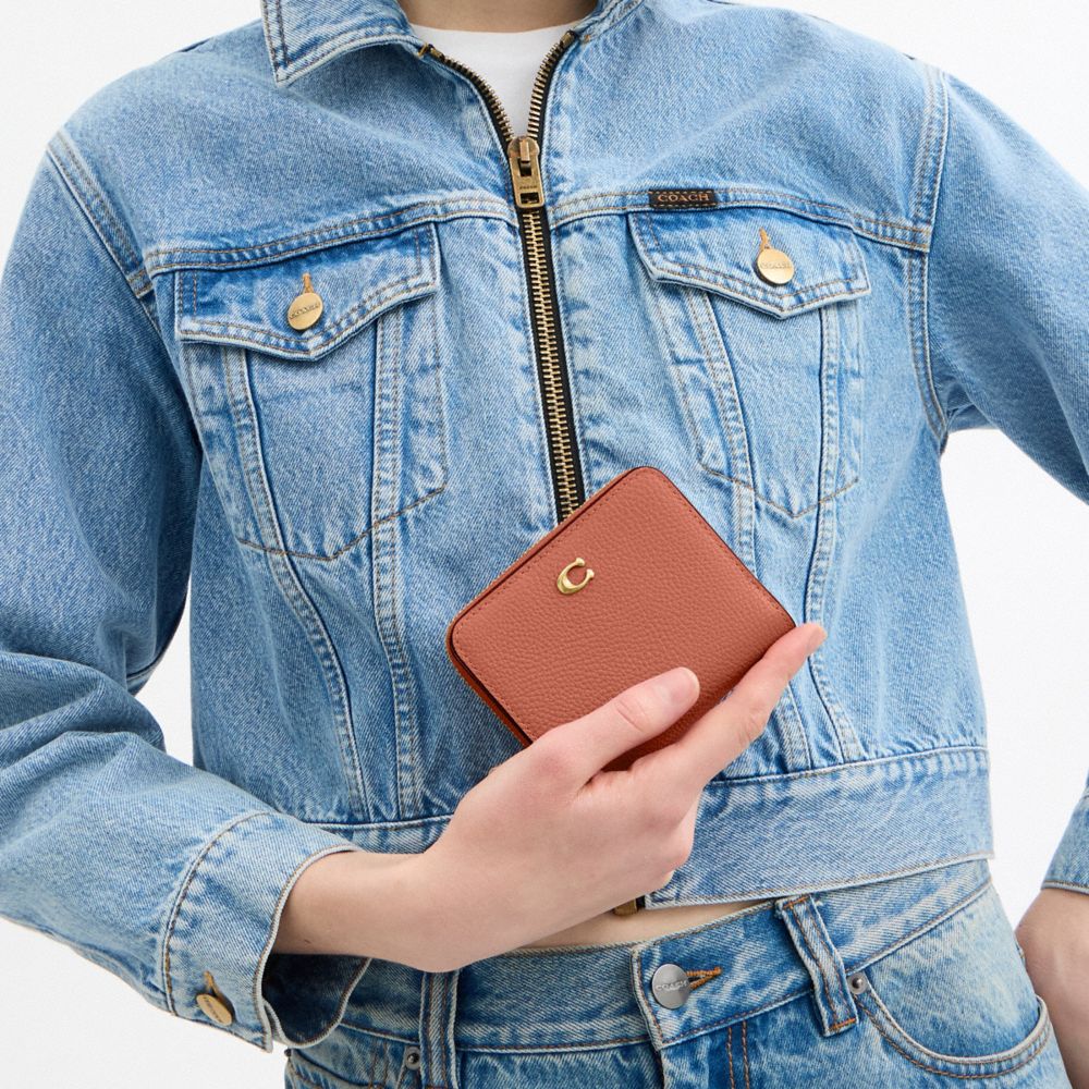 Coach Essential Billfold Wallet Brass Dark Peach