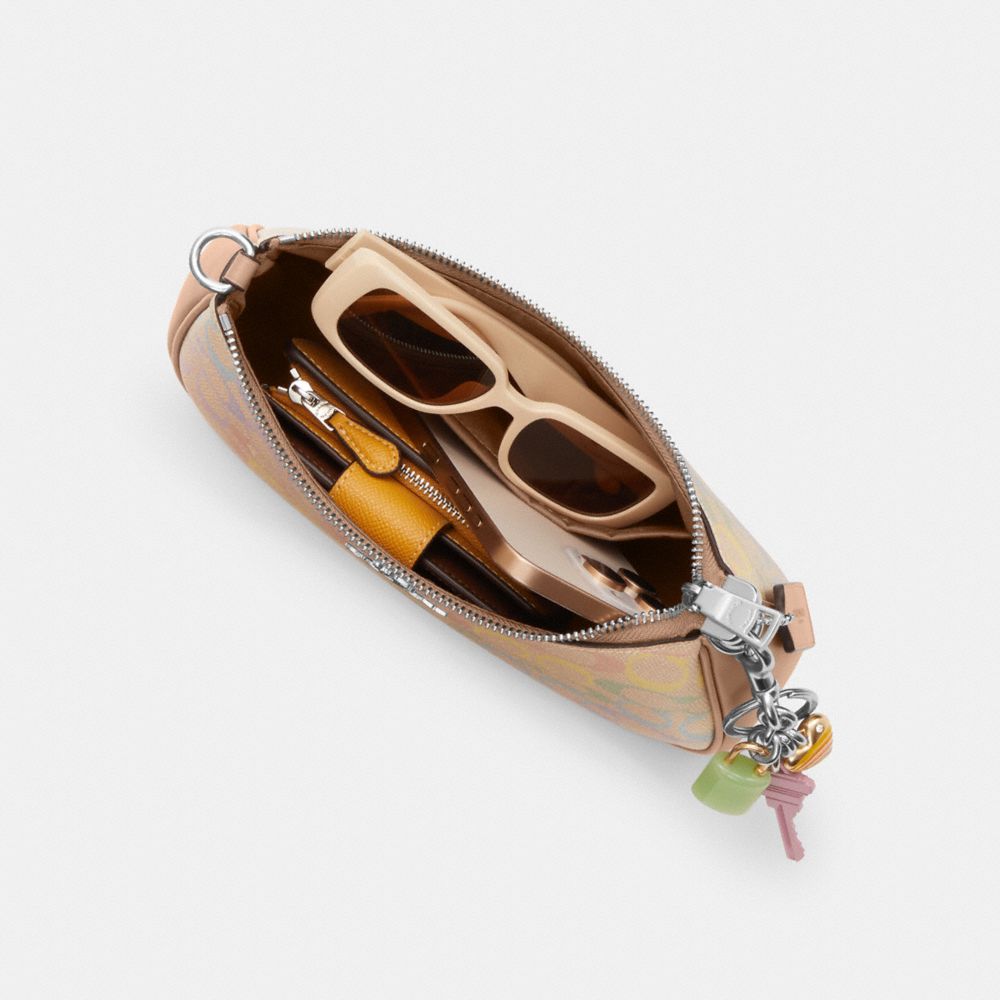 Coach Teri Shoulder Bag In Rainbow Signature Canvas Silver Sand Multi