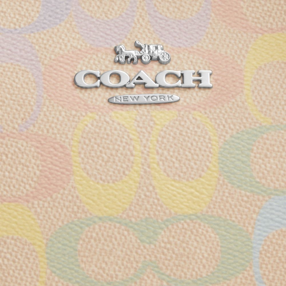 Coach Teri Shoulder Bag In Rainbow Signature Canvas Silver