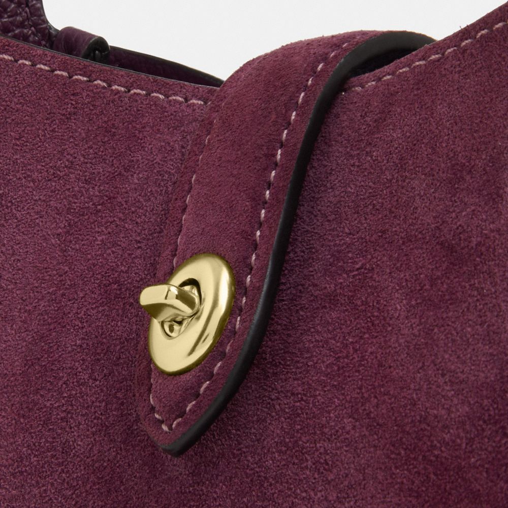 Coach Hadley Mini Crossbody Bag Gold Maroon