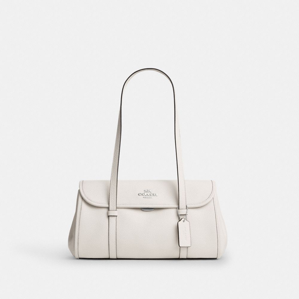 Coach Bridget Flap Shoulder Bag Silver Chalk