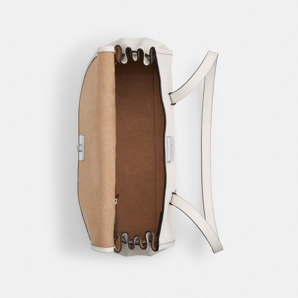 Coach Bridget Flap Shoulder Bag Silver Chalk