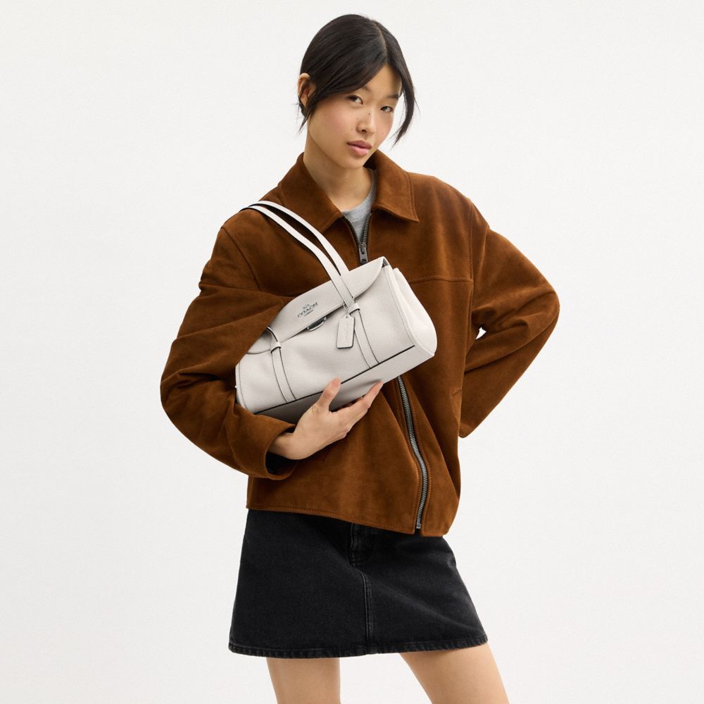 Coach Bridget Flap Shoulder Bag Silver