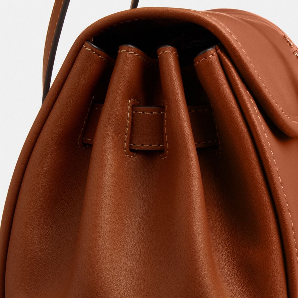 Coach Bridget Flap Shoulder Bag Gold Tan