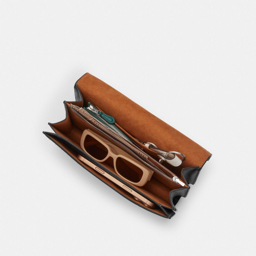 Coach Klare Envelope Crossbody Bag With Rivets Silver Black