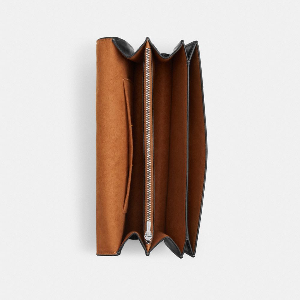 Coach Klare Envelope Crossbody Bag With Rivets Silver Black