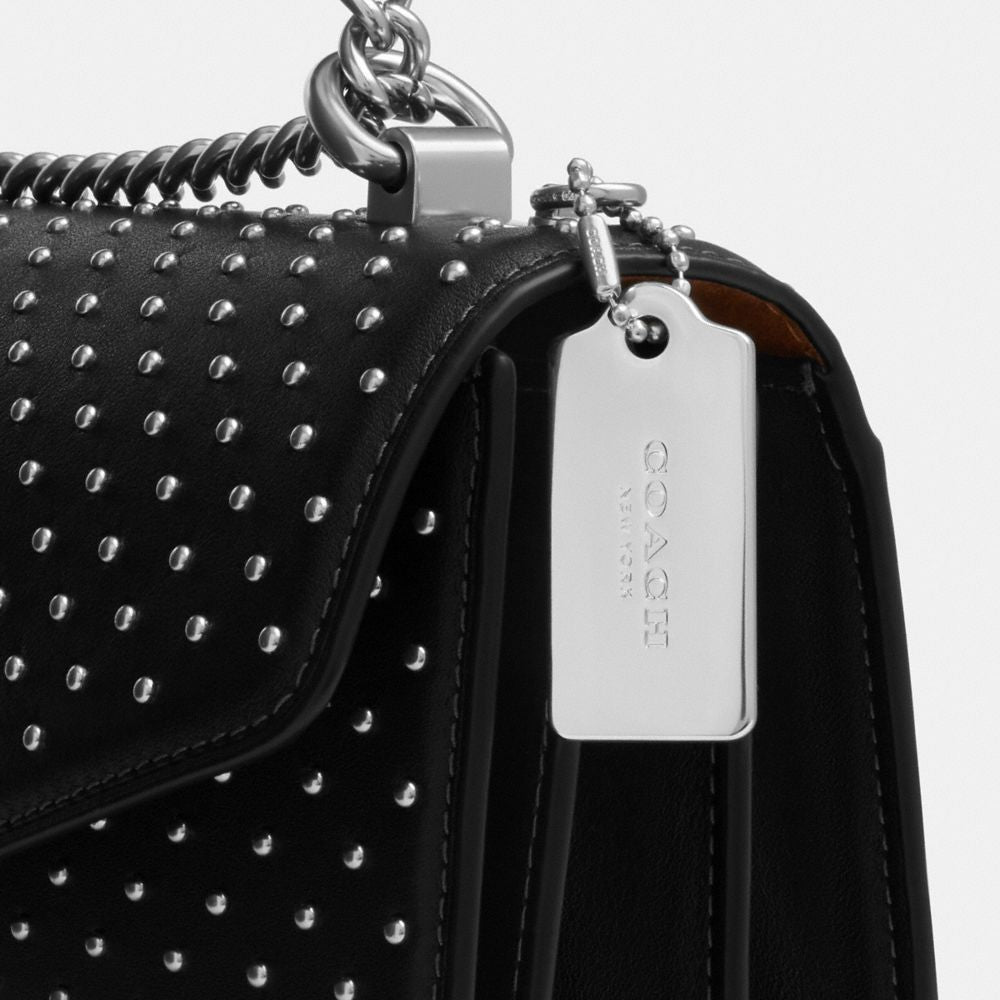 Coach Klare Envelope Crossbody Bag With Rivets Silver Black