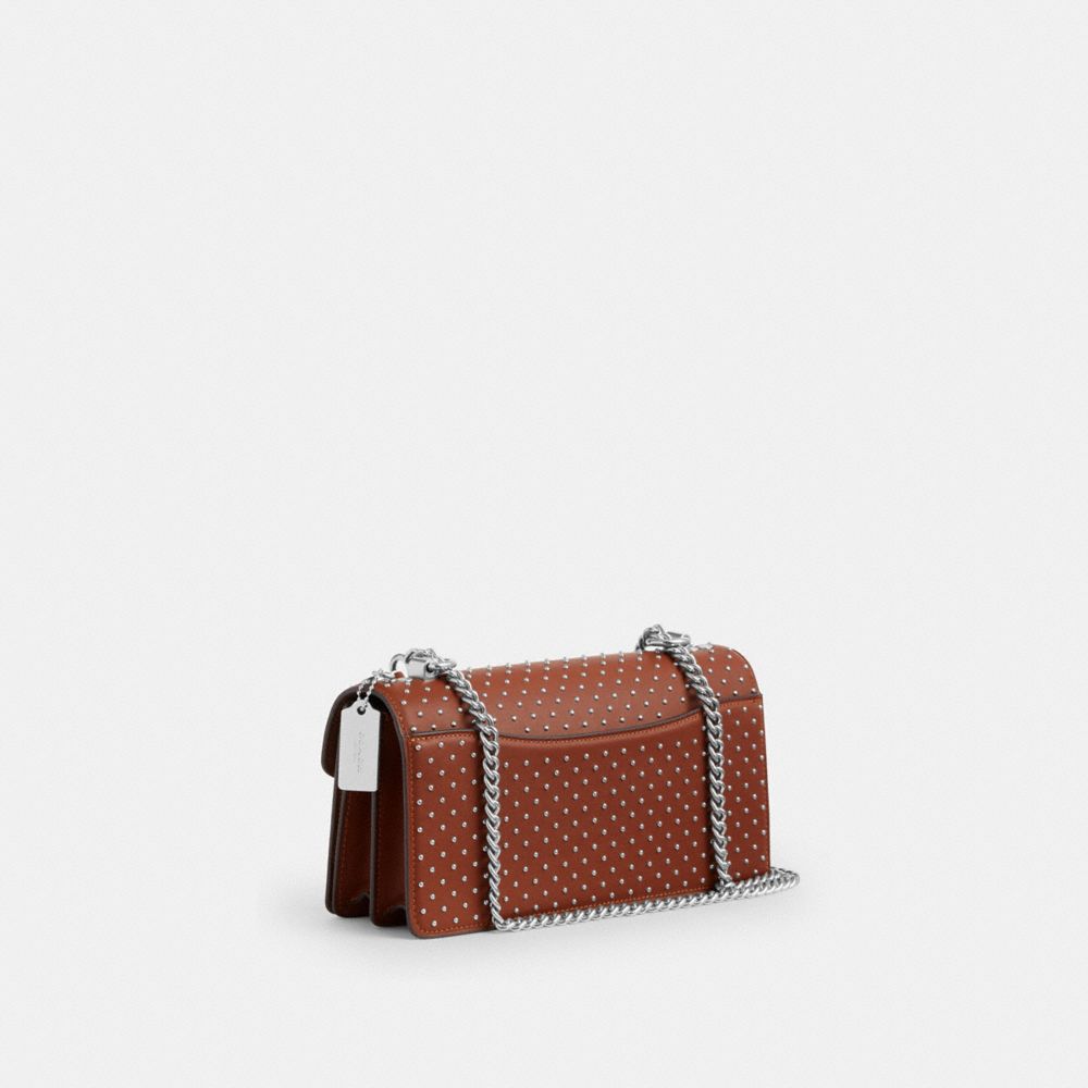 Coach Klare Envelope Crossbody Bag With Rivets Silver Pecan