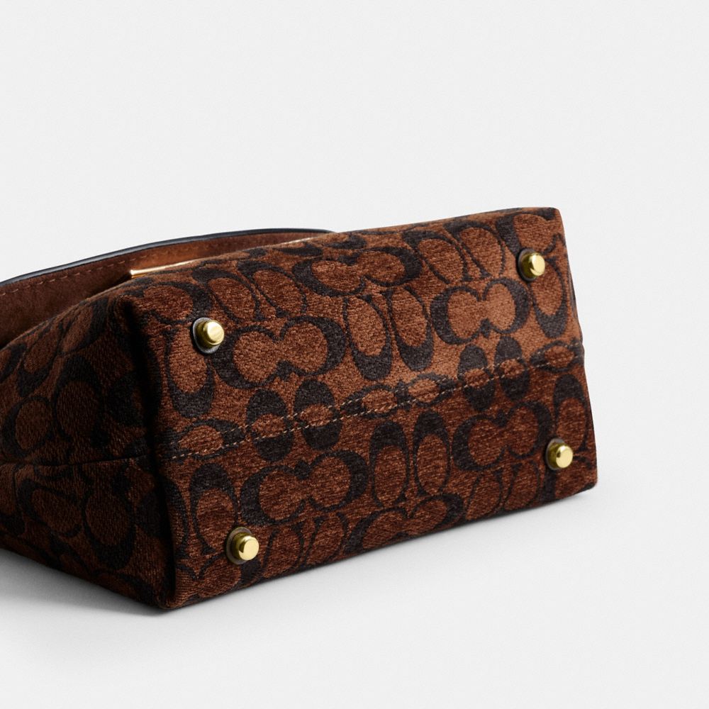 Coach Emory Top Handle Bag In Signature Chenille Gold Truffle