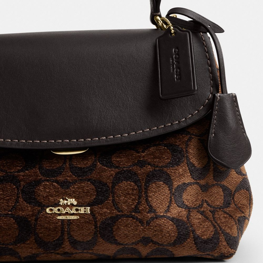 Coach Emory Top Handle Bag In Signature Chenille Gold Truffle