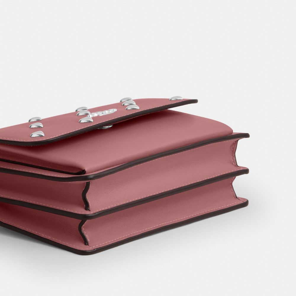 Coach Mini Klare Crossbody Bag With Heart Rivets Silver Peony