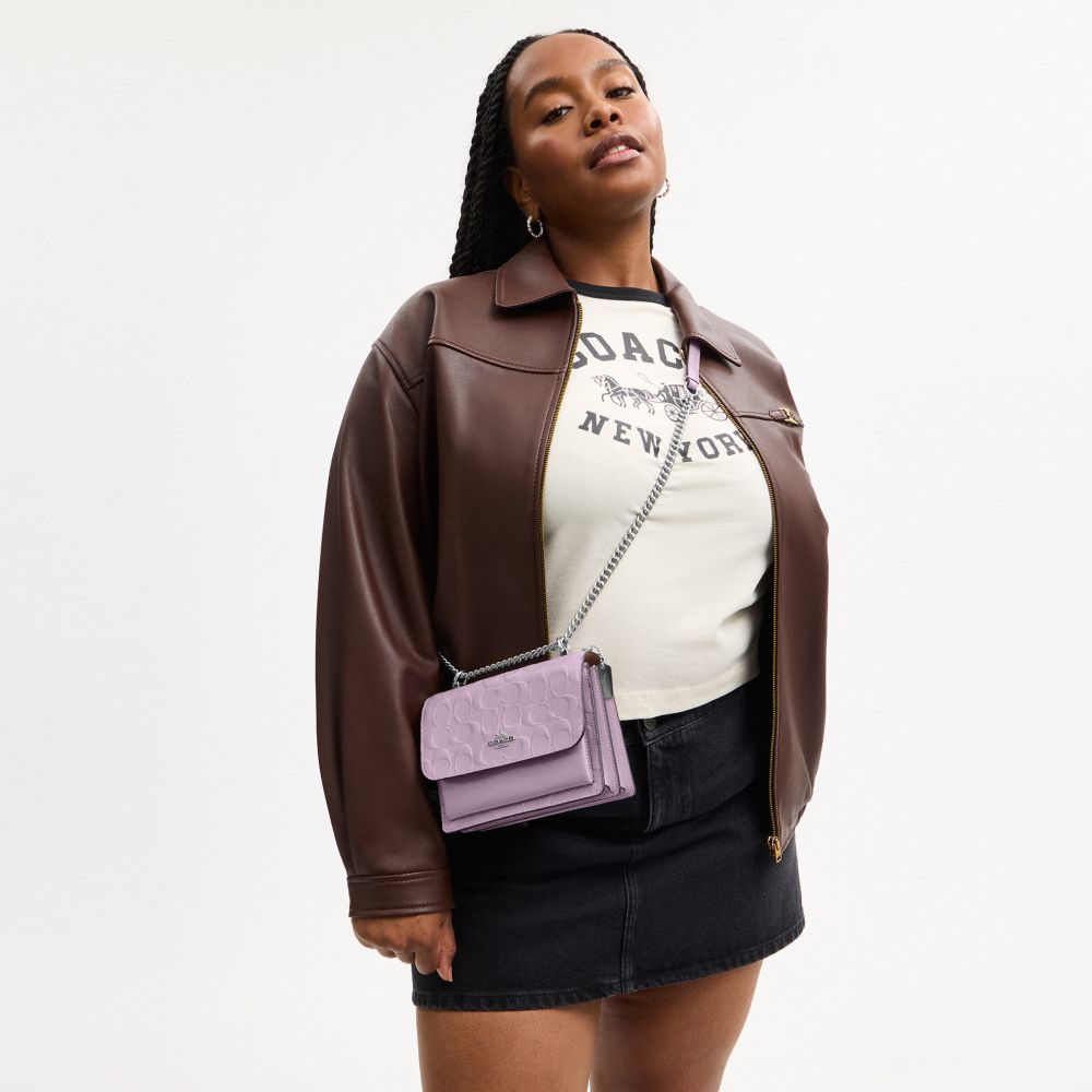 Coach Mini Klare Crossbody Bag In Signature Leather Silver