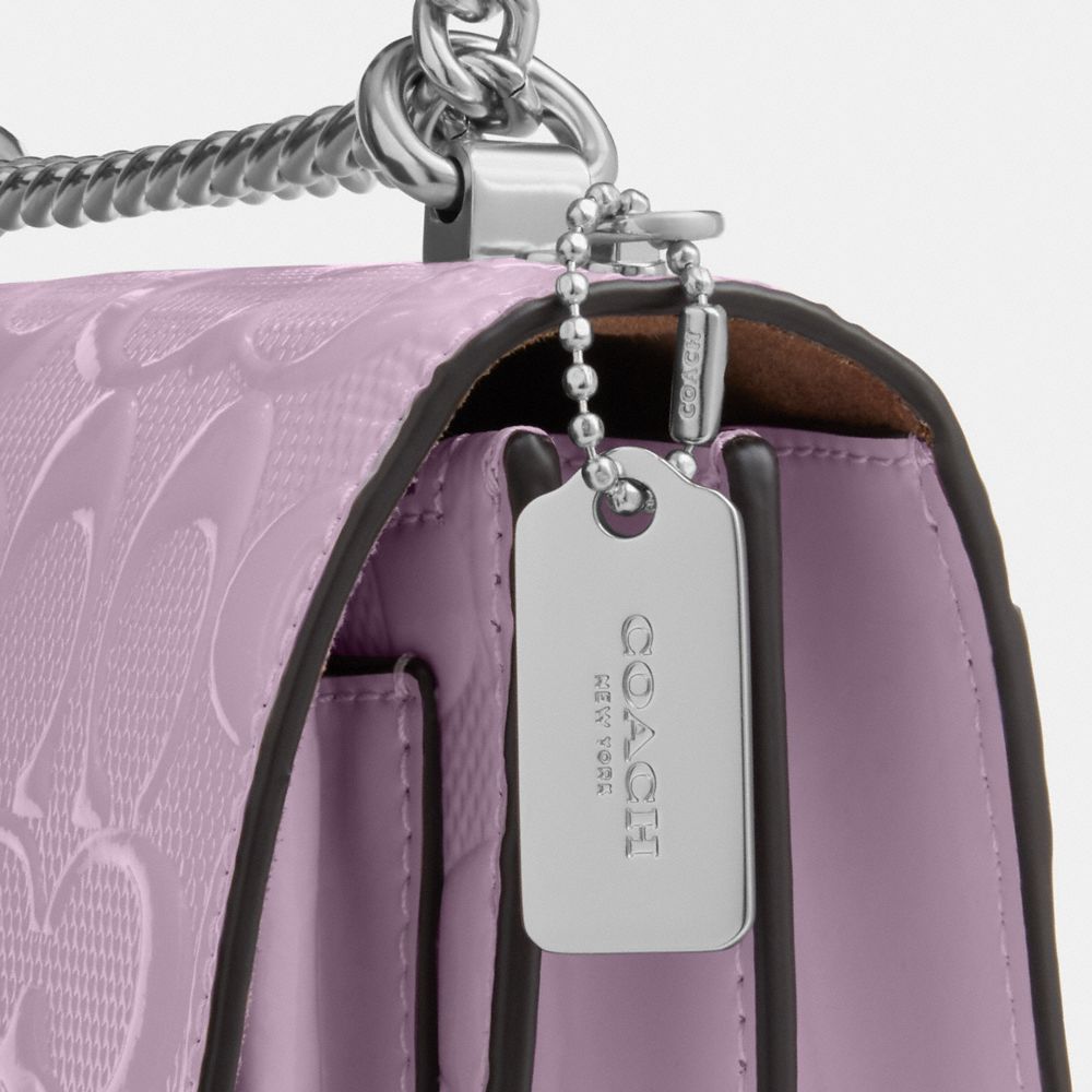 Coach Mini Klare Crossbody Bag In Signature Leather Silver Light Violet