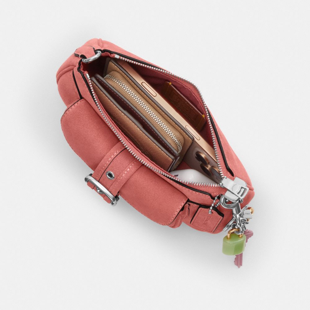 Coach Ashton Mini Shoulder Bag Silver Pink