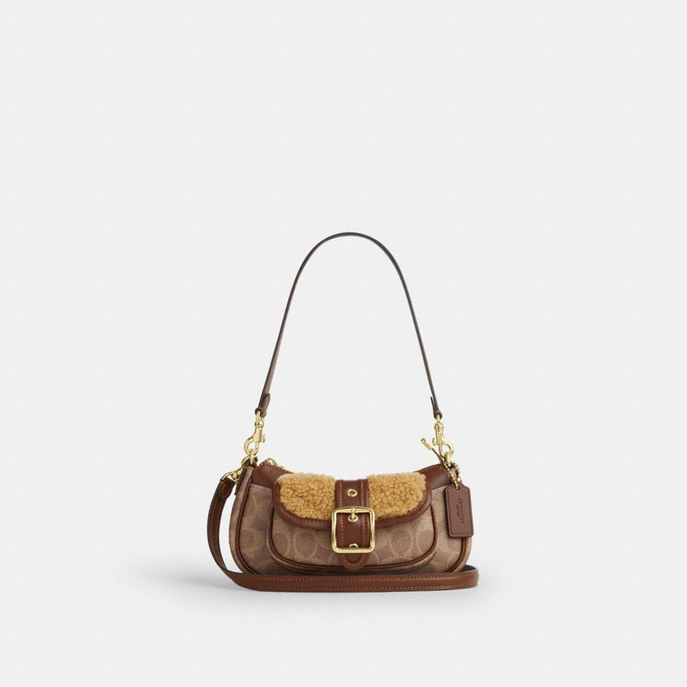Coach Ashton Mini Shoulder Bag In Signature Canvas Im Tan Vintage Brown