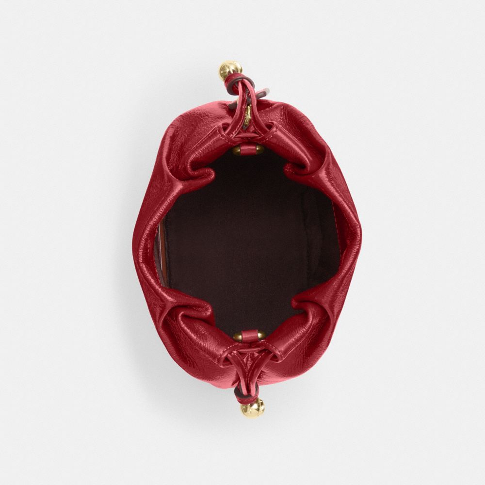 Coach Faye Mini Drawstring Bag Gold Dark Cardinal