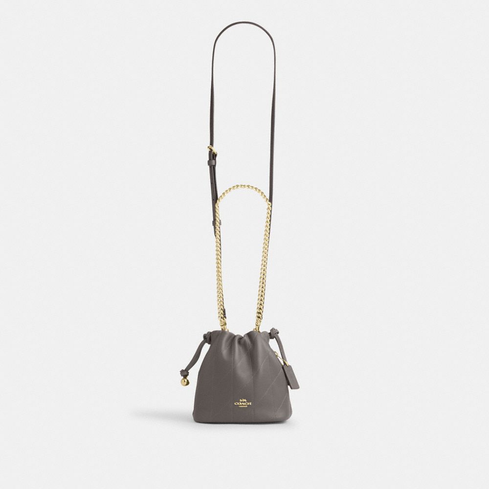 Coach Faye Mini Drawstring Bag With Quilting Gold Slate