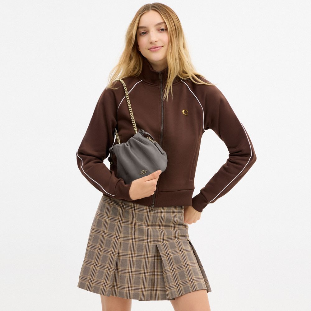 Coach Faye Mini Drawstring Bag With Quilting Gold Slate