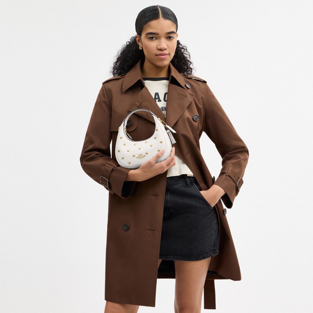 Coach Carmen Mini Crossbody Bag With Heart Rivets Gold Chalk