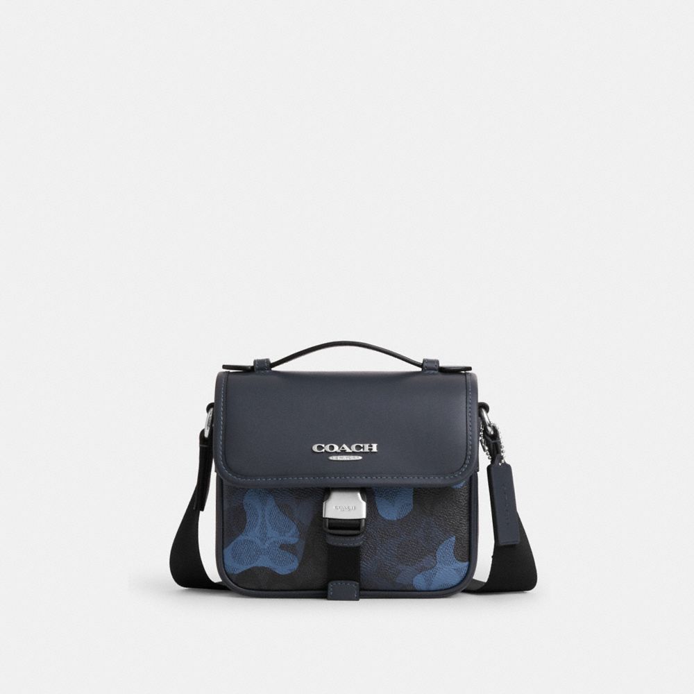 Coach Racer Crossbody Bag In Signature Camo Print Silver Blue Multi