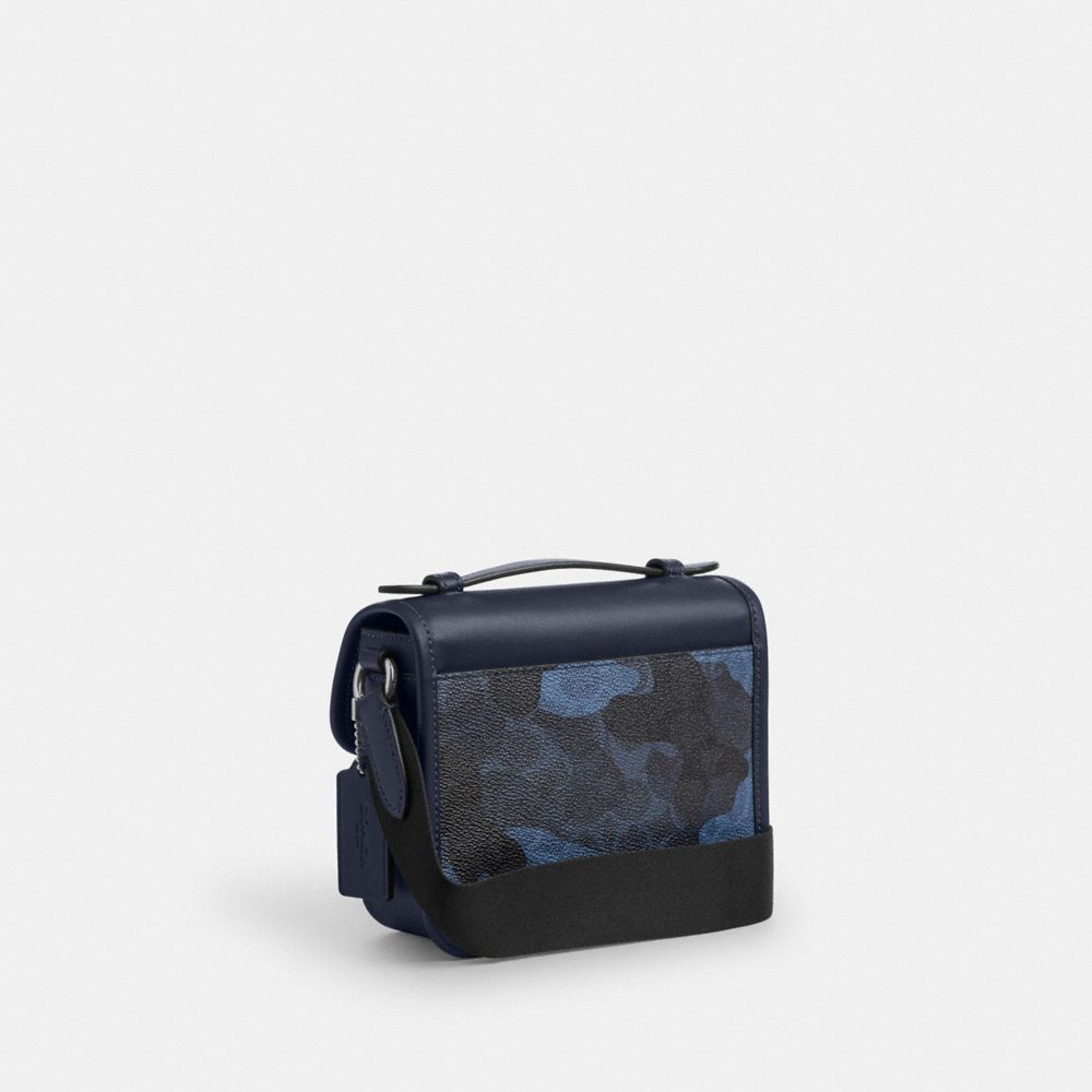 Coach Racer Crossbody Bag In Signature Camo Print Silver Blue Multi