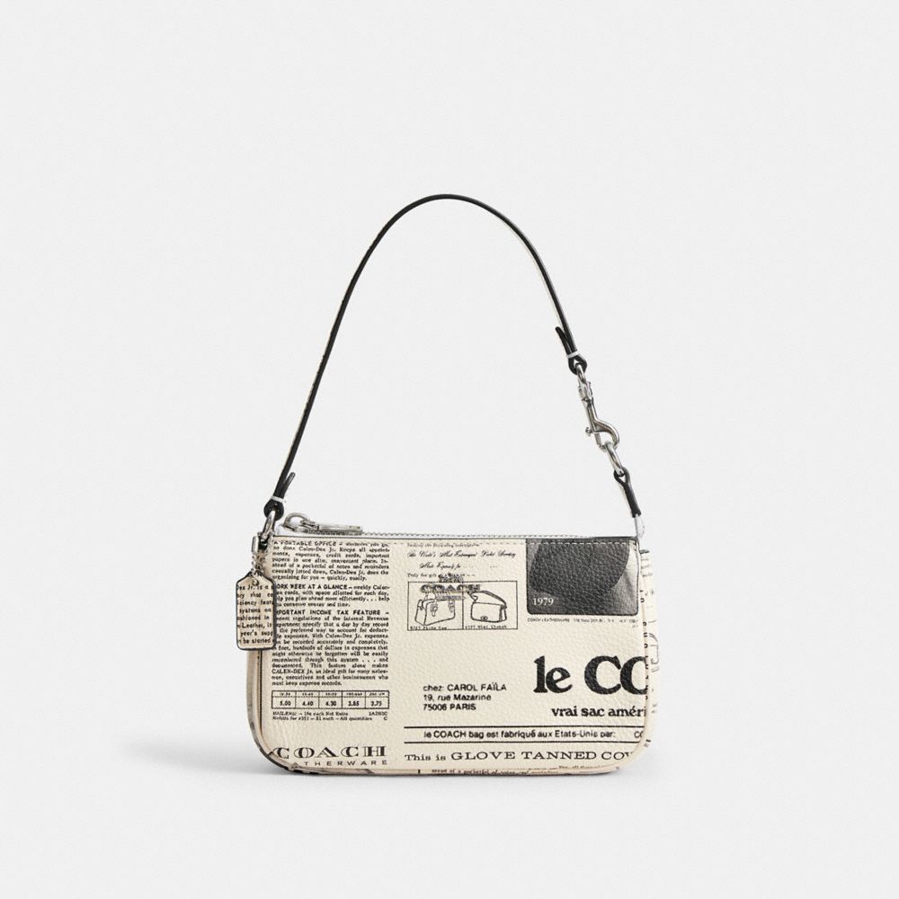 Coach Nolita 19 With Newspaper Print Silver Chalk Multi