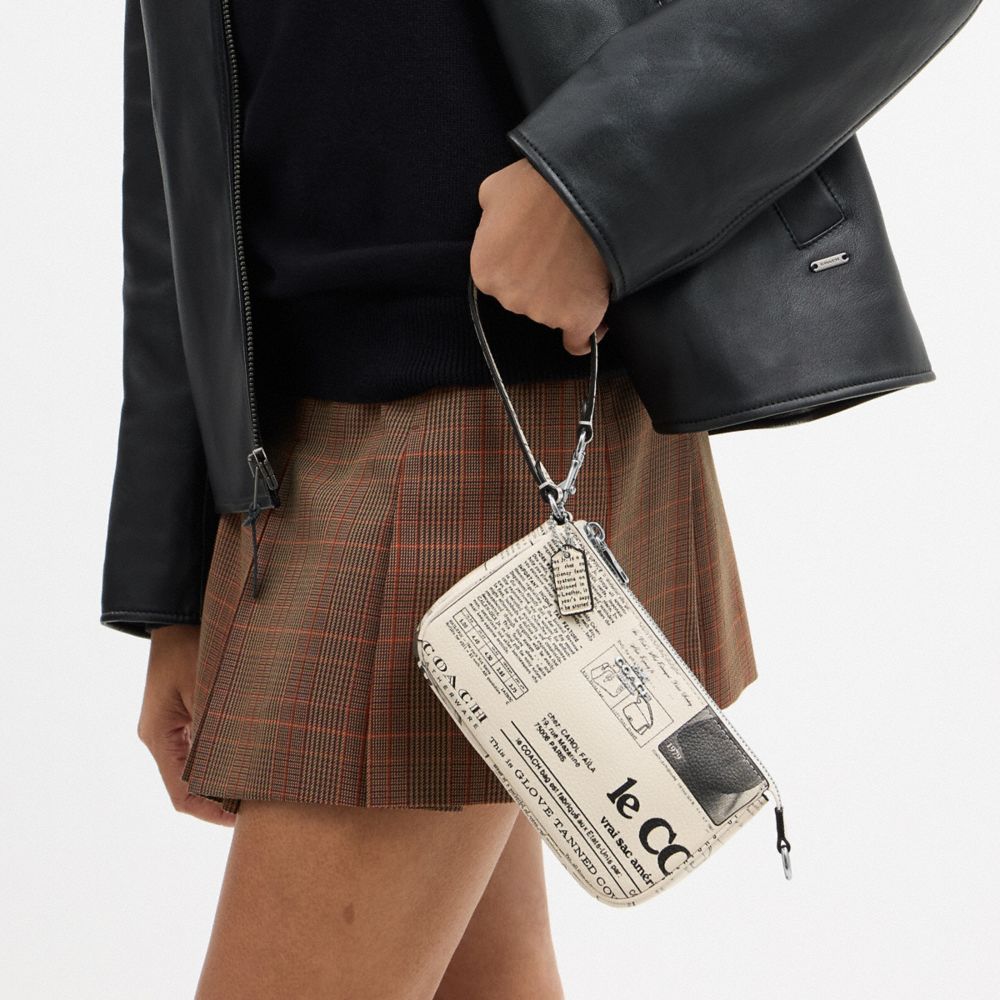 Coach Nolita 19 With Newspaper Print Silver Chalk Multi