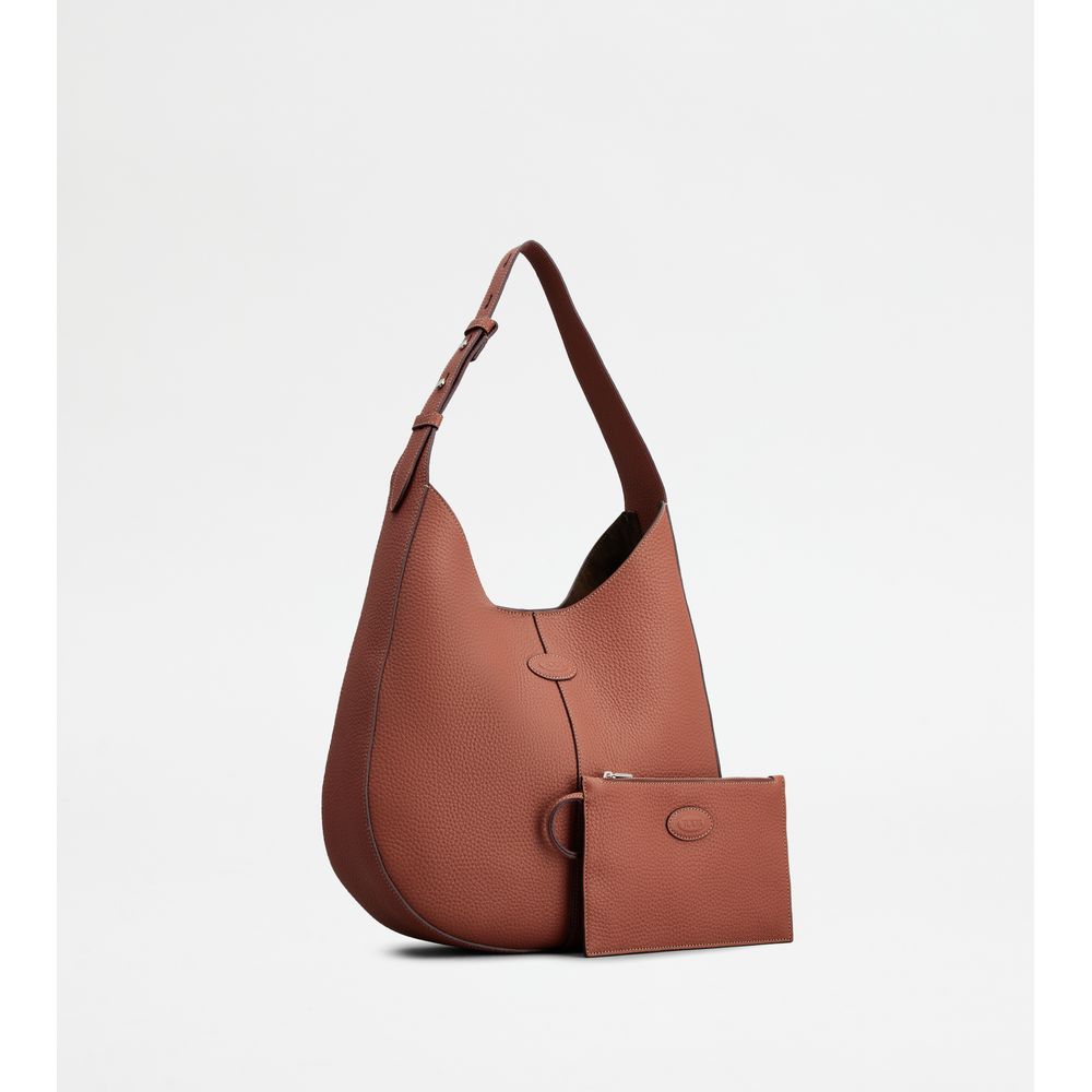Tods Di Bag Hobo In Leather Small Brown