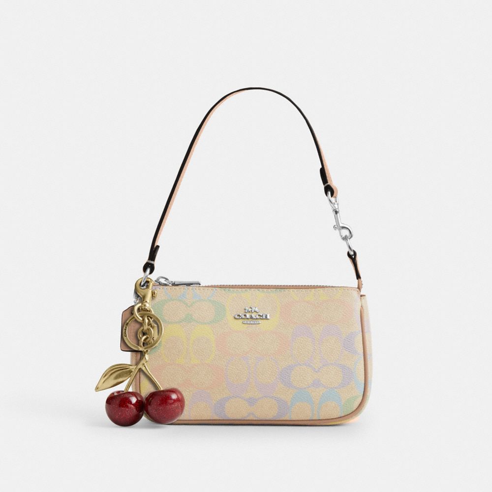 Coach Nolita 19 In Rainbow Signature Canvas Silver Sand Multi