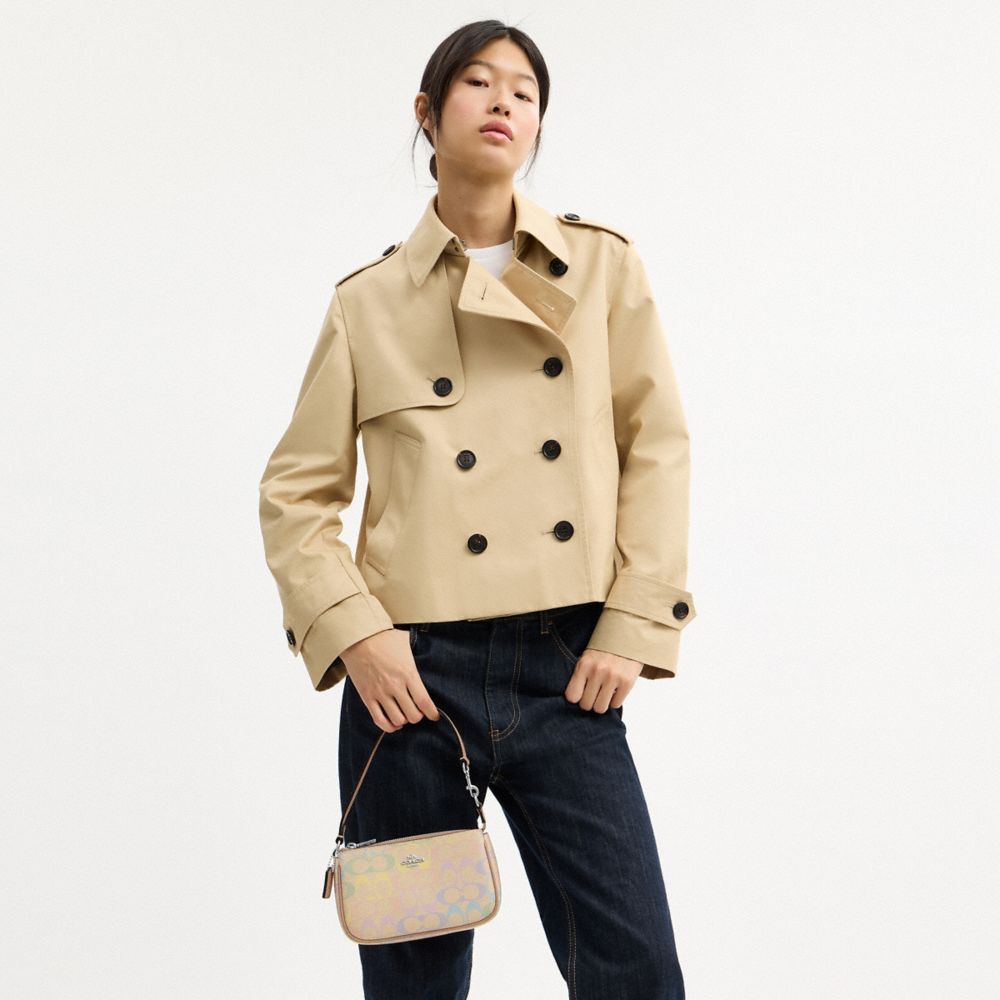 Coach Nolita 19 In Rainbow Signature Canvas Silver Sand Multi